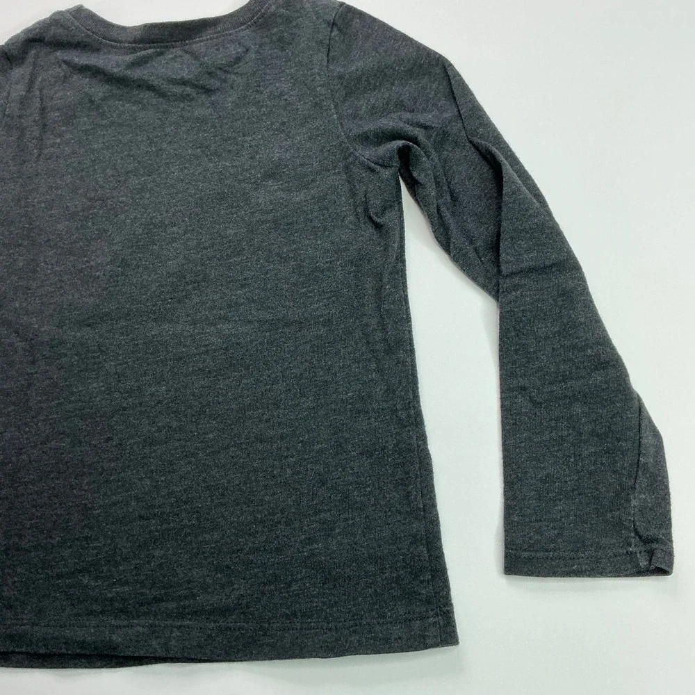 Carter's Gray Sequin Heart Long Sleeve Shirt Kids Size 6 Awesome 01 Graphic Tee